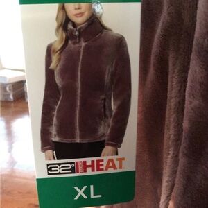 32 Degrees Women's Plush Teddy Jacket - Mauve